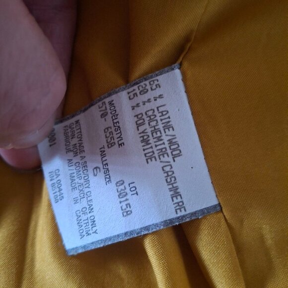 LOUBEN Made in Canada Cashmere Wool Open Jacket Size 6 - Picture 4 of 4